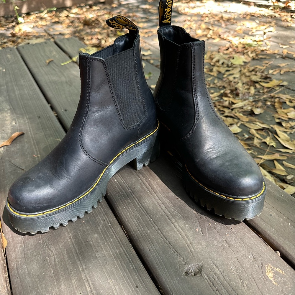 Black Leather Platform Boots